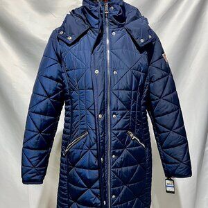 NWT Guess Winter Quilted Blue Puffer Jacket & Coat XL